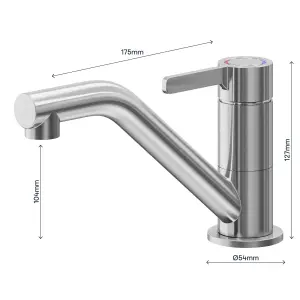 GoodHome Kawa Stainless steel effect Kitchen Top lever Tap