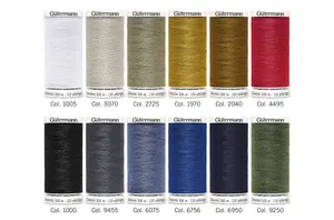 TSET DENIM 12X100M - Thread Set: Denim: 12 x 100m: Assorted Shades - Gutermann