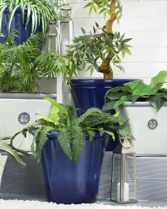 Plant Pot KOKKINO Stone Navy Blue