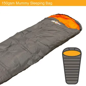 Milestone Camping Mummy Single Layer Sleeping Bag - Black