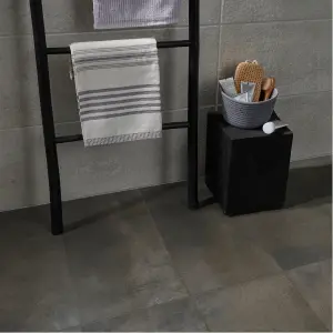 Metal ID Light grey Matt Flat Concrete effect Porcelain Wall & floor Tile Sample