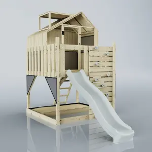 PolarPlay Kids Scandinavian Style Climbing Platform & Playhouse with Slide - Astrid Mist