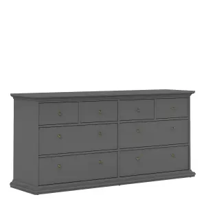 Paris Chest of 8 Drawers in Matt Grey