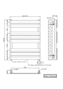 Right Radiators Prefilled Thermostatic Electric Heated Towel Rail Flat Panel Bathroom Ladder Warmer - Anthracite 800x600 mm