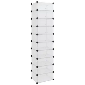 Berkfield Shoe Rack Transparent 44x32x174 cm PP