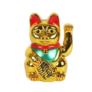 6 Inch Gold Lucky Money Cat Figurine