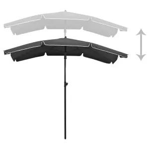 Berkfield Garden Parasol with Pole 200x130 cm Anthracite