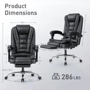 Executive Office Chair with Footrest,Computer Chair with Tilt Function for Home Office Working