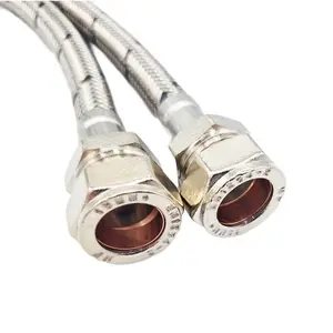 Pair Of Flexible Tap Connectors Tails Monobloc M12 x 15mm Compression 300mm