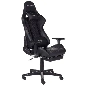 Gaming Chair Faux Leather Black VICTORY