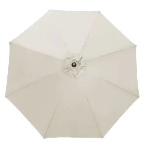 SunDaze 2.7M Cream Round Garden Parasol Outdoor Patio Umbrella, Base Weights & Weather Protective Cover