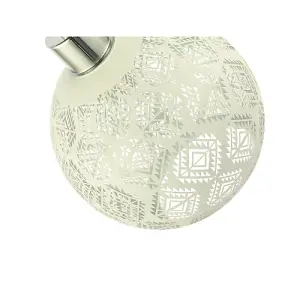 Modern Round Matte White Pendant Lighting Shade with Laser Cut Diamond Shapes