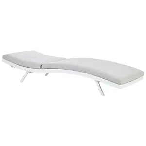 Sun Lounger Metal Light Grey AMELIA