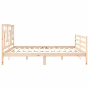 Berkfield Bed Frame with Headboard 200x200 cm Solid Wood