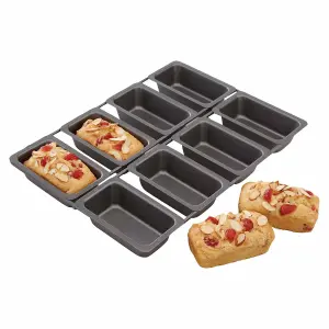 Chicago Metallic Non-Stick Eight Hole Mini Loaf Pan, Roasting tins 32.5 x 23 cm