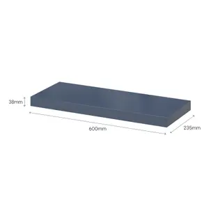 GoodHome Cusko Deep blue Rectangular Floating shelf (L)60cm x (D)23.5cm