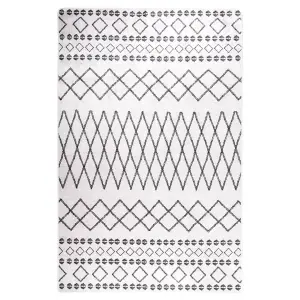 Berkfield Rug Washable 160x230 cm Black and White Anti Slip