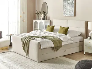 Fabric EU King Divan Bed Beige ARISTOCRAT