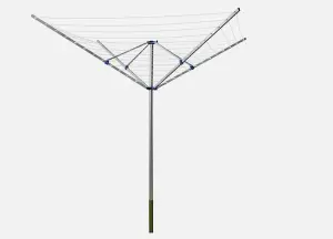 4 Arm 50M Aluminium Rotary Airer With Ground Spike & Cover