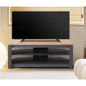 TNW Memphis Corner TV Stand For Up To 50" TVs - Grey & Oak