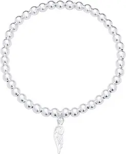 Revere Sterling Silver Stretchable Wing Beaded Bracelet