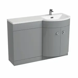 Nes Home 1100mm Right Hand Bathroom Vanity Basin Unit Grey