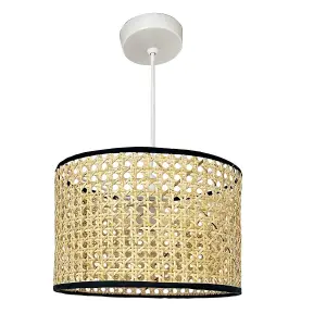 First Choice Lighting Kona Natural Rattan 25 cm Easy Fit Pendant Shades