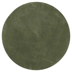 Rug HUARTE Short Pile Soft and Washable Forest Green 80 cm