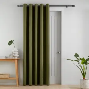 Catherine Lansfield Wilson Blackout Thermal 168x213cm Door Panel Olive Green