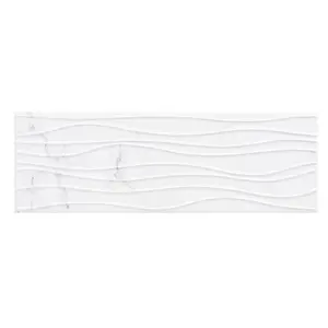 Elegance White 3D decor Marble effect Ceramic Indoor Tile, Pack of 7, (L)600mm (W)200mm