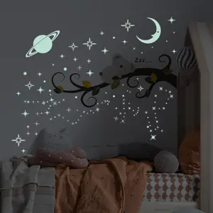 Walplus Combo Kids - Sleepy Koala With Glowing Sky Wall Sticker PVC