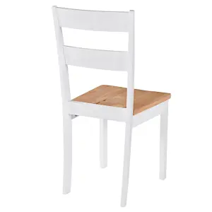 Berkfield Dining Chairs 2 pcs White Solid Rubber Wood