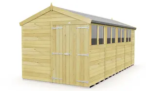 DIY Sheds 8x18 Apex Shed - Double Door With Windows