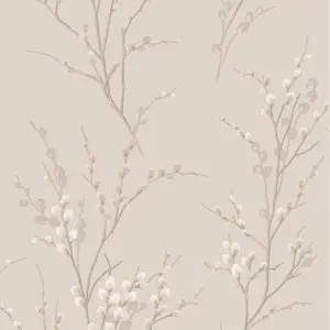 Laura Ashley Willow Dove grey Floral Smooth Wallpaper Sample