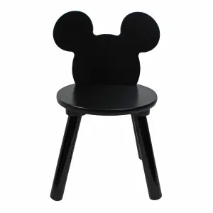 Disney Mickey Mouse Table and Chair Set, 2 Chairs Included, Black finish, Table: W60 X D60 X H48cm, Chair: W28 X D28 X H45cm