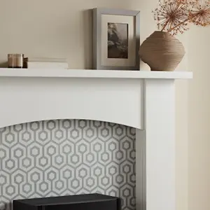 Focal Point Nebraska White & black MDF Fireplace surround set