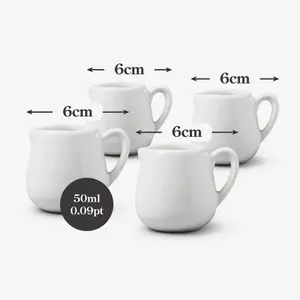 WM bartleet & Sons Porcelain Bellied Mini Creamer Jugs 30ml, Set of 4