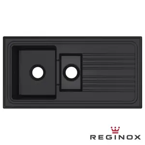 Reginox RL 401CB II Black 1.5 Bowl Inset Reversible Ceramic Kitchen Sink