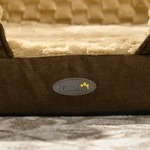 Polyester Pet Bed Brown / 18cm H x 70cm W x 50cm D