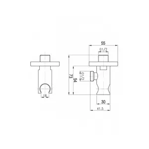 Concealed Round Shower Outlet Elbow With Handheld Showerhead Handle Bracket Holder