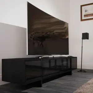 AVF Edge 1.6m Black TV Stand with Drop Door