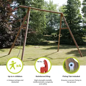 Galdar Childrens Wooden Garden Swing Set