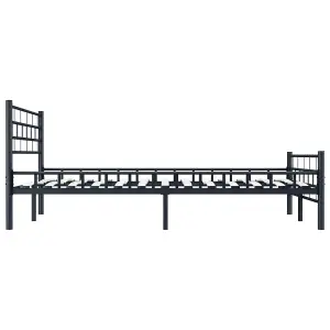 Berkfield Bed Frame Black Metal 120x200 cm