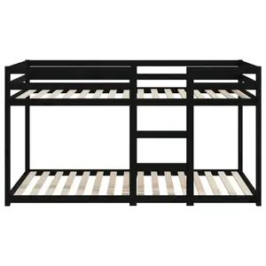 Cullompt Harriet Bee Bunk Bed 90x200 Cm Solid Wood Pine Black / 80 x 200 cm