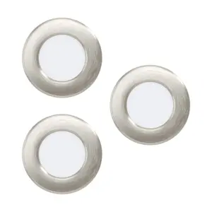 3 PACK Recessed Ceiling Downlight Satin Nickel Steel 2.7W Built in LED