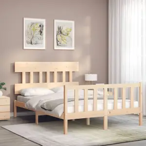 Berkfield Bed Frame with Headboard 140x200 cm Solid Wood