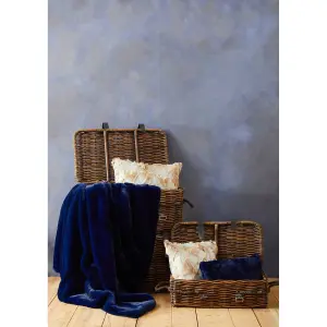 Bosie Lamina Navy Blue Rectangular Cushion