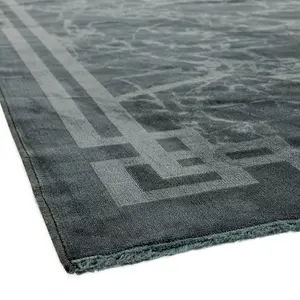 Grey Border Luxurious Modern Abstract Bordered Easy to clean Rug for Dining Room Bed Room and Living Room-160cm X 230cm