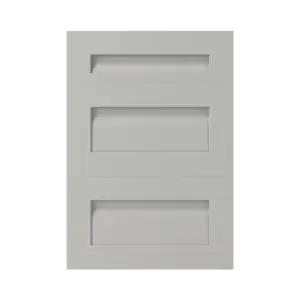 GoodHome Garcinia Integrated handle Matt stone 3 drawer front, Pack of 1 (H)715mm (W)497mm (T)20mm