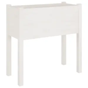 Berkfield Garden Planter White 70x31x70 cm Solid Pinewood